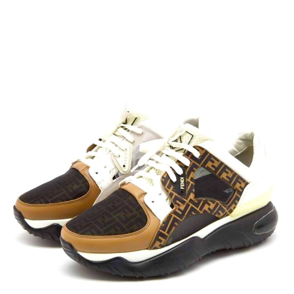 Fendi Multicolor Mesh and Leather Forever Fendi Low Top Sneakers 10 1/2 w/ Box.